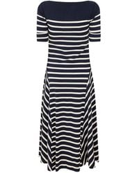 Ralph Lauren - Striped Off-The-Shoulder A-Line Dress - Lyst
