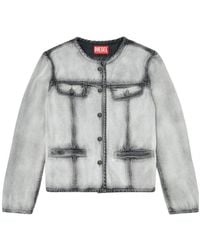 DIESEL - De-Grafy-Fsi Buttoned Denim Jacket - Lyst