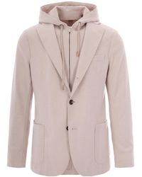 Eleventy - Long-Sleeved Hooded Suit Jacket - Lyst
