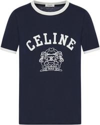 Celine Paris 70S T-Shirt in Blue | Lyst