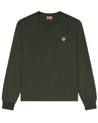 KENZO - Logo Patch Crewneck Sweatshirt - Lyst