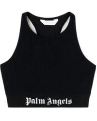 Palm Angels - Logo-Tape Racerback Cropped Top - Lyst