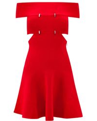 McQueen - Cut-Out Detailed Off-Shoulder Mini Dress - Lyst