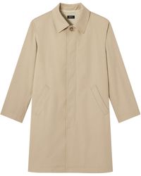 A.P.C. - Cotton Gabardine Trench Coat - Lyst
