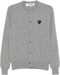 COMME DES GARÇONS PLAY - Comme Des Garçons Play Logo Patch Crewneck Cardigan - Lyst