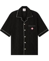 CASABLANCA - Contrast-Trim Logo-Patch Shirt - Lyst