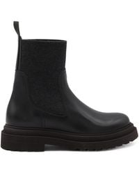 Brunello Cucinelli - Precious Loop Detail Ankle Boots - Lyst