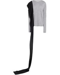 MM6 by Maison Margiela - Solid-Color Long-Sleeve Crew Neck Top - Lyst