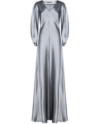Alberta Ferretti - Satin Long-Sleeve Gown - Lyst