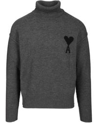 Ami Paris - Heart-Logo Turtleneck Sweater - Lyst