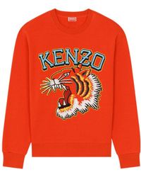 KENZO - Logo Embroidered Crewneck Sweatshirt - Lyst