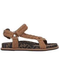 Fendi - Feel Braided Flat Sandals - Lyst