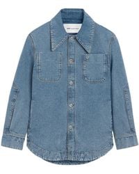 Ami Paris - Logo Detailed Denim Overshirt - Lyst