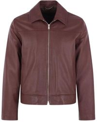 Lardini - Long-Sleeved Zip-Up Leather Jacket - Lyst