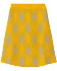 Burberry - Check Patterned A-Line Skirt - Lyst