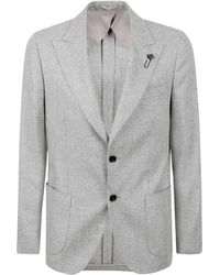 Lardini - Herringbone Single-Breasted Blazer - Lyst