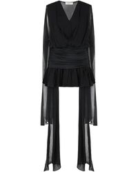 Blumarine - V-Neck Draped Pleated Top - Lyst