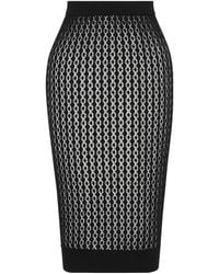 Saint Laurent - Knitted Midi Pencil Skirt - Lyst