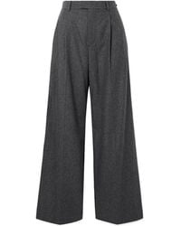 Carven - Pleated Wide-Leg Wool Trousers - Lyst