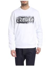 ZEGNA - Logo Printed Long-Sleeved Sweater - Lyst