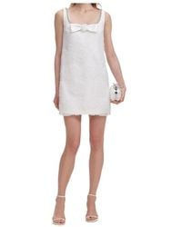 Self-Portrait - Square-Neck Sleeveless Mini Dress - Lyst