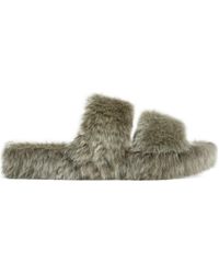Celine - Triomphe Shearling Slipper - Lyst