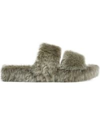 Celine - Triomphe Shearling Slipper - Lyst