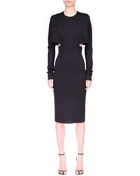 Givenchy - Cut-Out Punto Milano Midi Dress - Lyst
