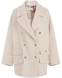 Elisabetta Franchi - Double-Breasted-Button Coat - Lyst