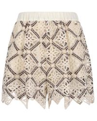 Herno - Scalloped Crochet Shorts - Lyst