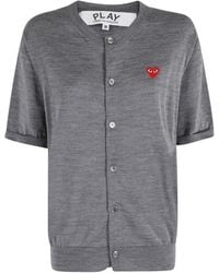 COMME DES GARÇONS PLAY - Heart-Patch Wool Cardigan - Lyst