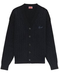 KENZO - Signature Cable Knit Cardigan - Lyst