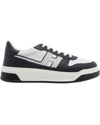 Hogan - Logo-Patch Panelled Leather Sneakers - Lyst