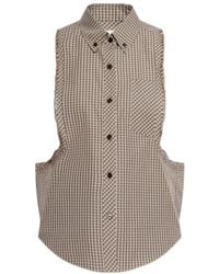 Versace - Micro-Check Sleeveless Shirt - Lyst