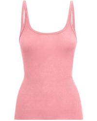 MSGM - Ribbed Stretch Viscose Tank Top - Lyst