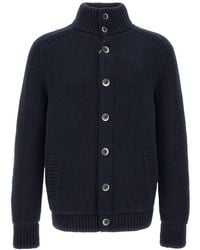 Herno - Button-Up Wool Cardigan - Lyst