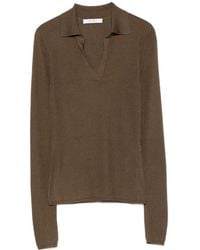 Max Mara - Ribbed-Knit Polo Sweater - Lyst
