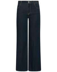 Marella - Cropped Soft Denim Wide-Leg Jeans - Lyst