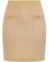 Elisabetta Franchi - Sequinned Knit Skirt - Lyst