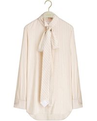 Dior - Blouse With Tie-Effect Neckline - Lyst