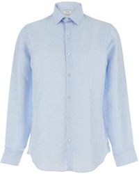 Calvin Klein - Slim Fit Linen Shirt - Lyst