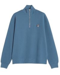 Maison Kitsuné - Maison Kitsuné Fox Head Half-Zip Sweatshirt - Lyst