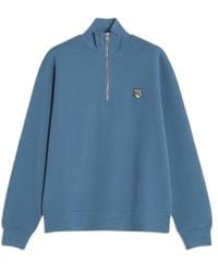 Maison Kitsuné - Maison Kitsuné Fox Head Half-Zip Sweatshirt - Lyst