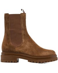 Gianvito Rossi - Suede Chelsea Ankle Boots - Lyst