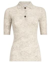 Brunello Cucinelli - Silk, Alpaca And Wool Flower Lace Knit Polo - Lyst
