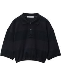 T By Alexander Wang - Cropped Polo T-Shirt - Lyst