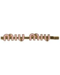 Miu Miu - Logo-Lettering Hair Clip - Lyst