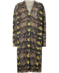 R13 - Distressed Animal-Print Cashmere Cardigan - Lyst