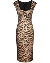 Roberto Cavalli - Animal Print Midi Dress - Lyst
