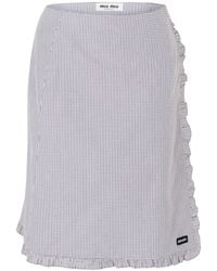 Miu Miu - Plaid Midi Skirt - Lyst
